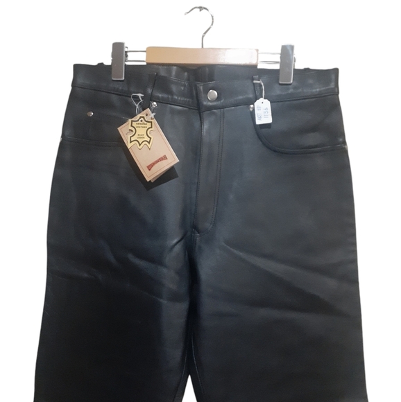 Skintan Men's Leather Pants Black Size 34 NWT - Picture 3 of 9